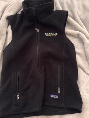 Patagonia Black Fleece Vest with Backroads Logo